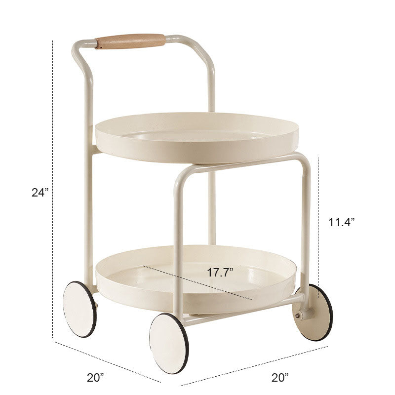 Round cream trolley - Versatile side table