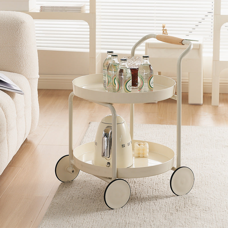 Round cream trolley - Versatile side table