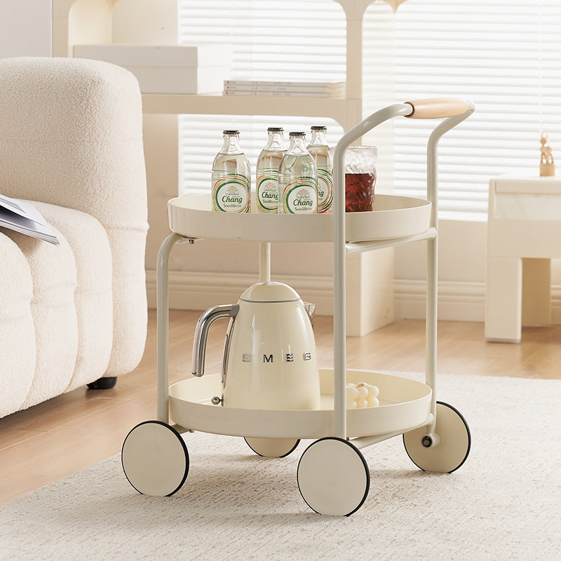 Round cream trolley - Versatile side table