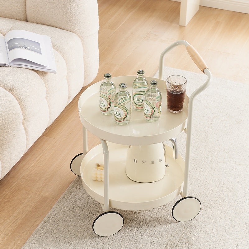 Round cream trolley - Versatile side table