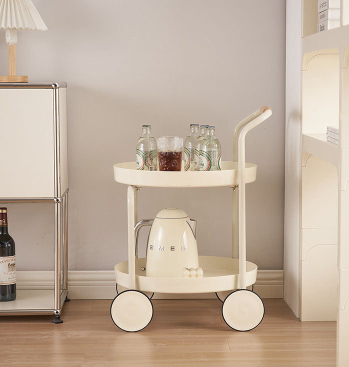 Round cream trolley - Versatile side table